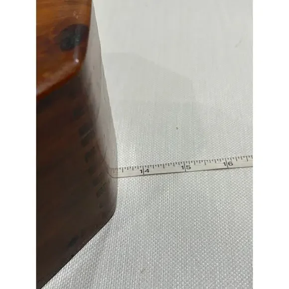 Vintage McGraw Box Company jewelry box, treasure chest w/ mirror blue lining - Picture 5 of 7